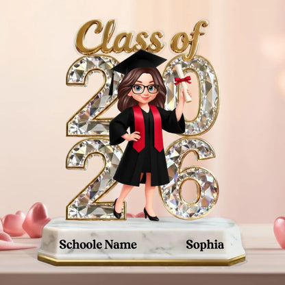 Senior Class Of 2026 2027 Graduate Keepsake 2D Flat - Personalized Acrylic Block Plaque - Graduation Gift For Daughter, Son