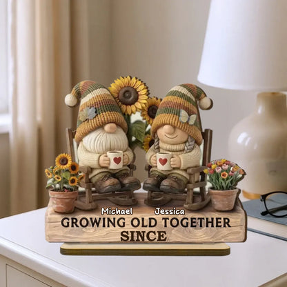 3D Effect Couple Grow Old Together - Personalized Wooden Plaque - Perfect Valentine's Day Gift For Him, Gift For Her
