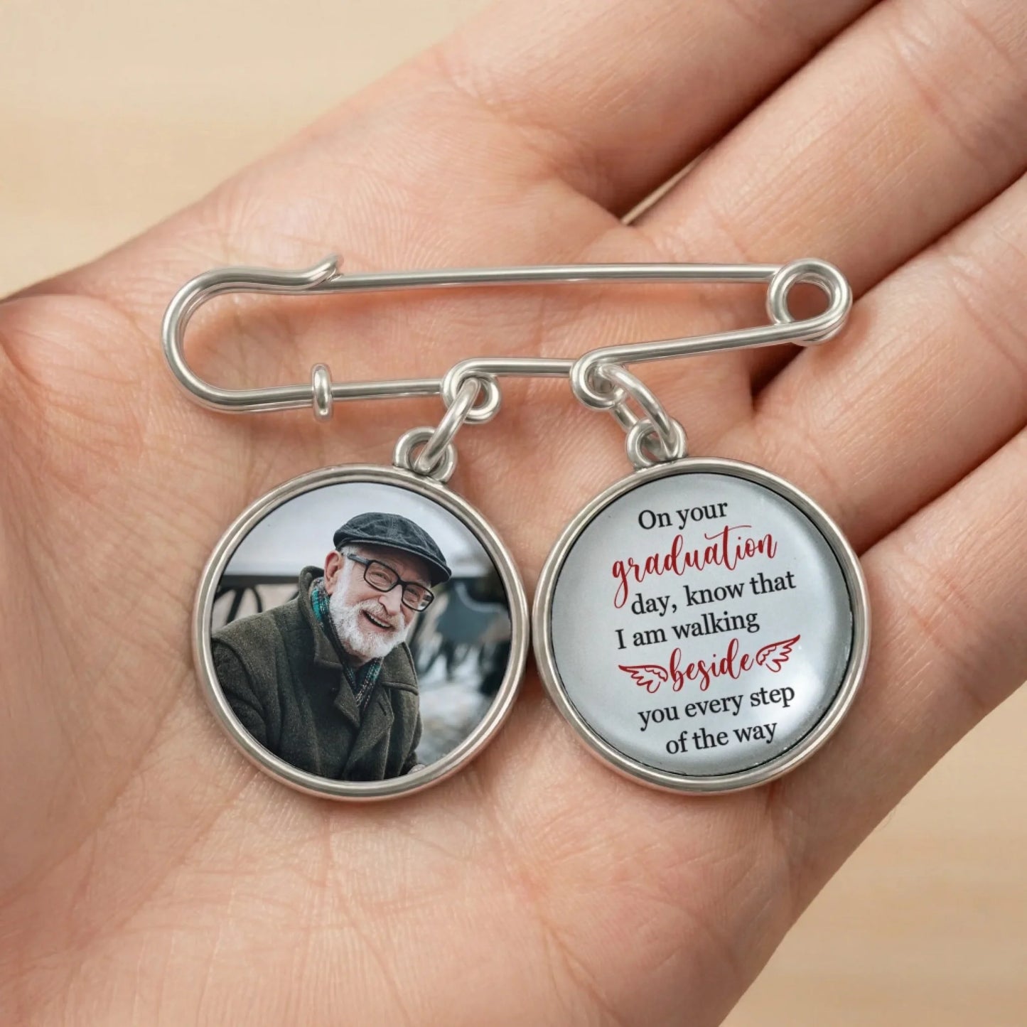 Graduation_Walking_Beside_You_Every_Step_Personalized_Lapel_Pin_With_Photo_Charms_3