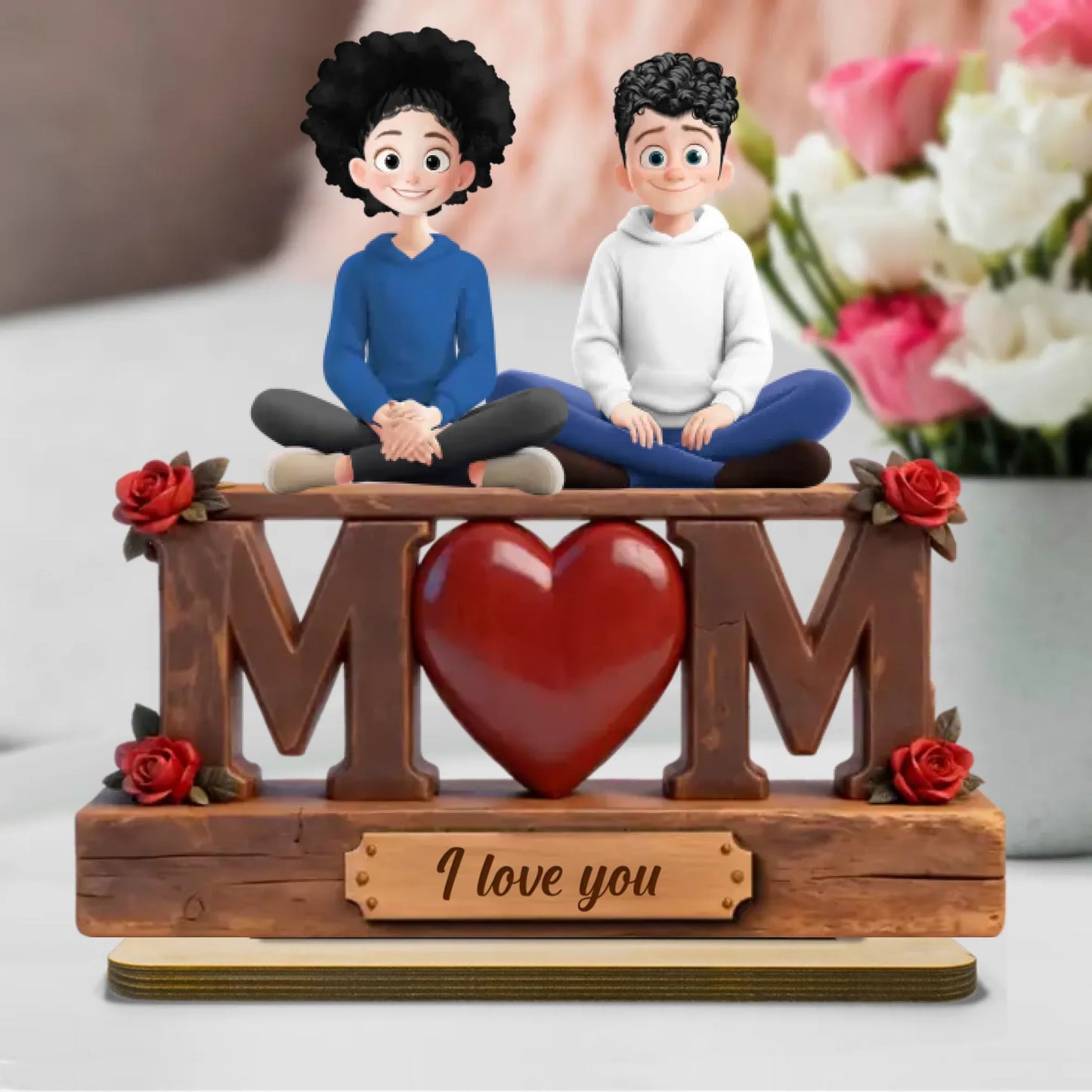 Mother's Day Gifts, Mom We Love You Mother's Day Gift For Her, Wife, Mom - Personalized Wooden Plaque