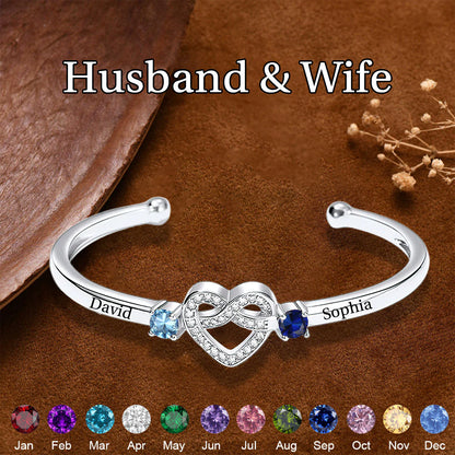Together Forever - Personalized Couple Birthstone Bracelet