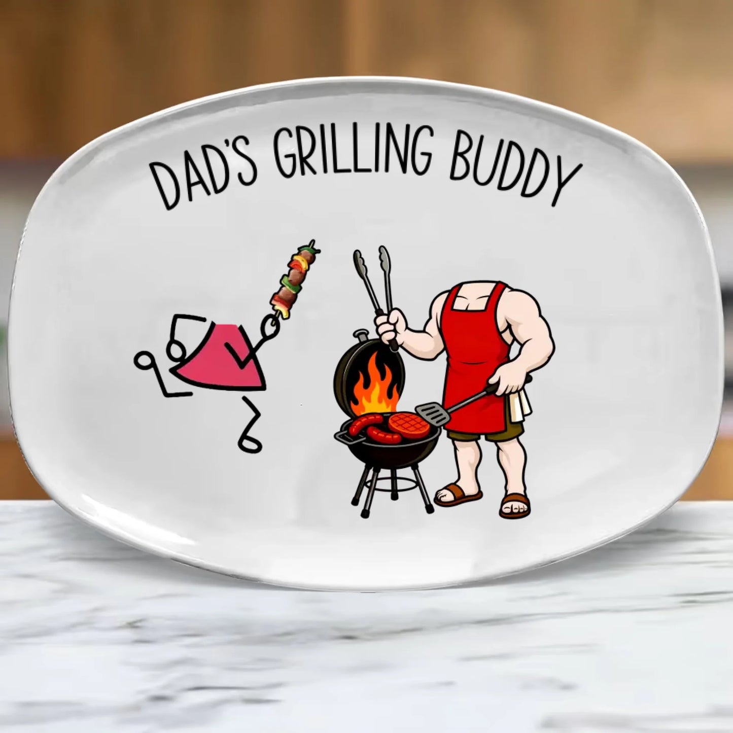 Father's Day Gifts, Dad's Grilling Buddies Father's Day Gift For Daddy, Husband, Grandpa - Personalized Platter
