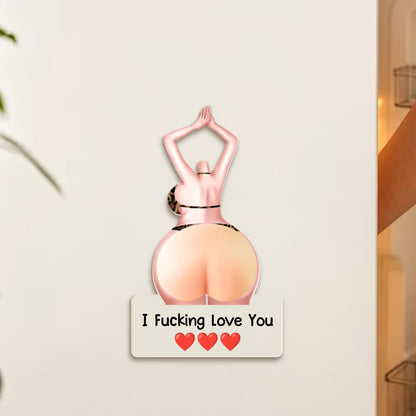 Naughty Gift For Him, Funny Anniversary Gift Upload Face - Personalized Fridge Magnet
