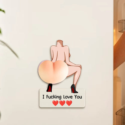 Naughty Gift For Him, Funny Anniversary Gift Upload Face - Personalized Fridge Magnet