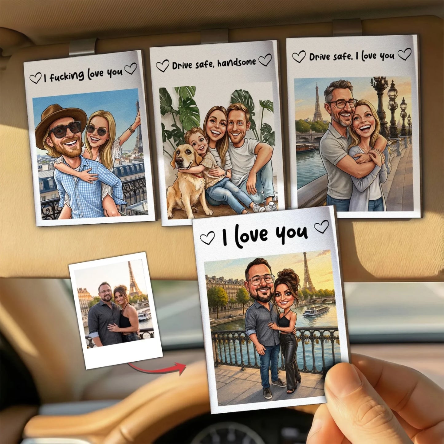 Drive_Safe_Handsome_Caricature_Your_Photo_Into_Art_For_Him_Her_Personalized_Car_Visor_Clip_1
