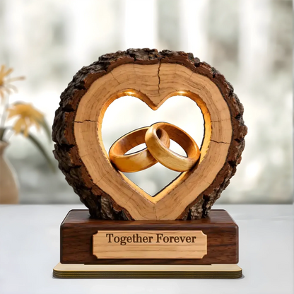Together Forever Couple Anniversary - Personalized 2-Layered Wooden Plaque - Heartfelt Gift for Her, for Him