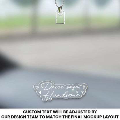 Custom Faceless Portrait Car Ornament, Anniversary Gifts For Him, Her - Personalized Rear View Mirror Accessory