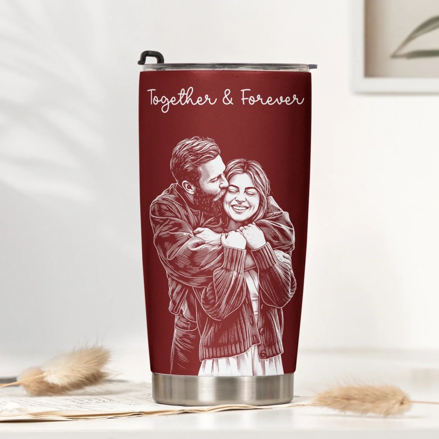 Custom_Couple_Photo_Sketch_Line_Art_Anniversary_Gift_For_Him_Her_Personalized_Tumbler_Cup_2