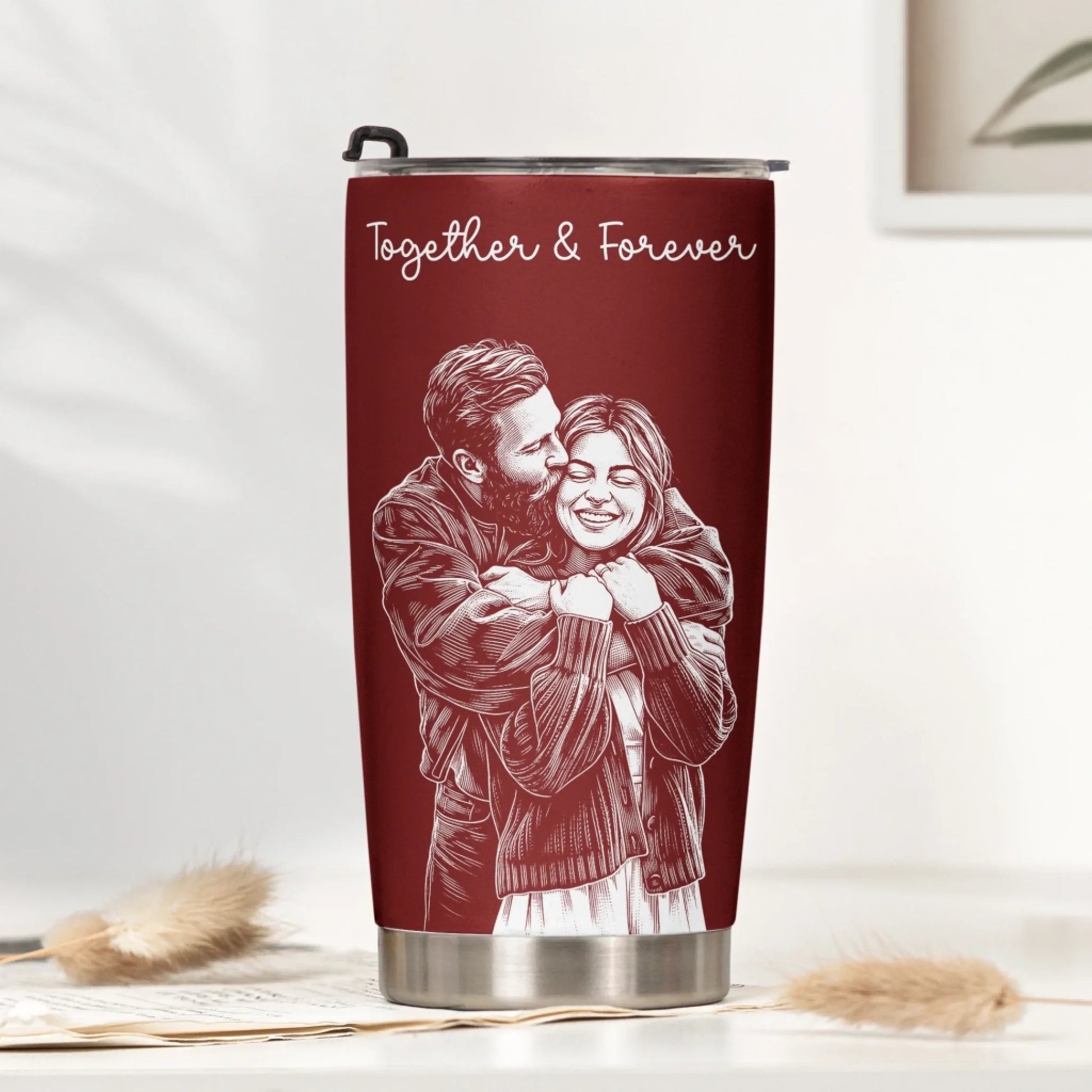 Custom_Couple_Photo_Sketch_Line_Art_Anniversary_Gift_For_Him_Her_Personalized_Tumbler_Cup_2