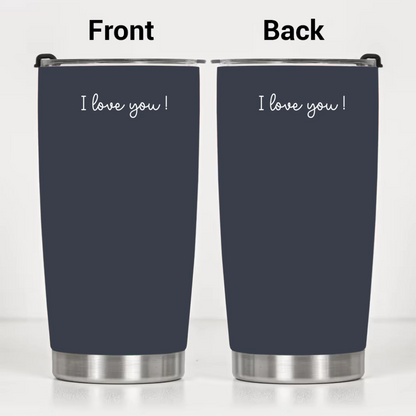 Custom Couple Photo Sketch Line Art Anniversary Gift For Him, Her - Personalized Tumbler Cup