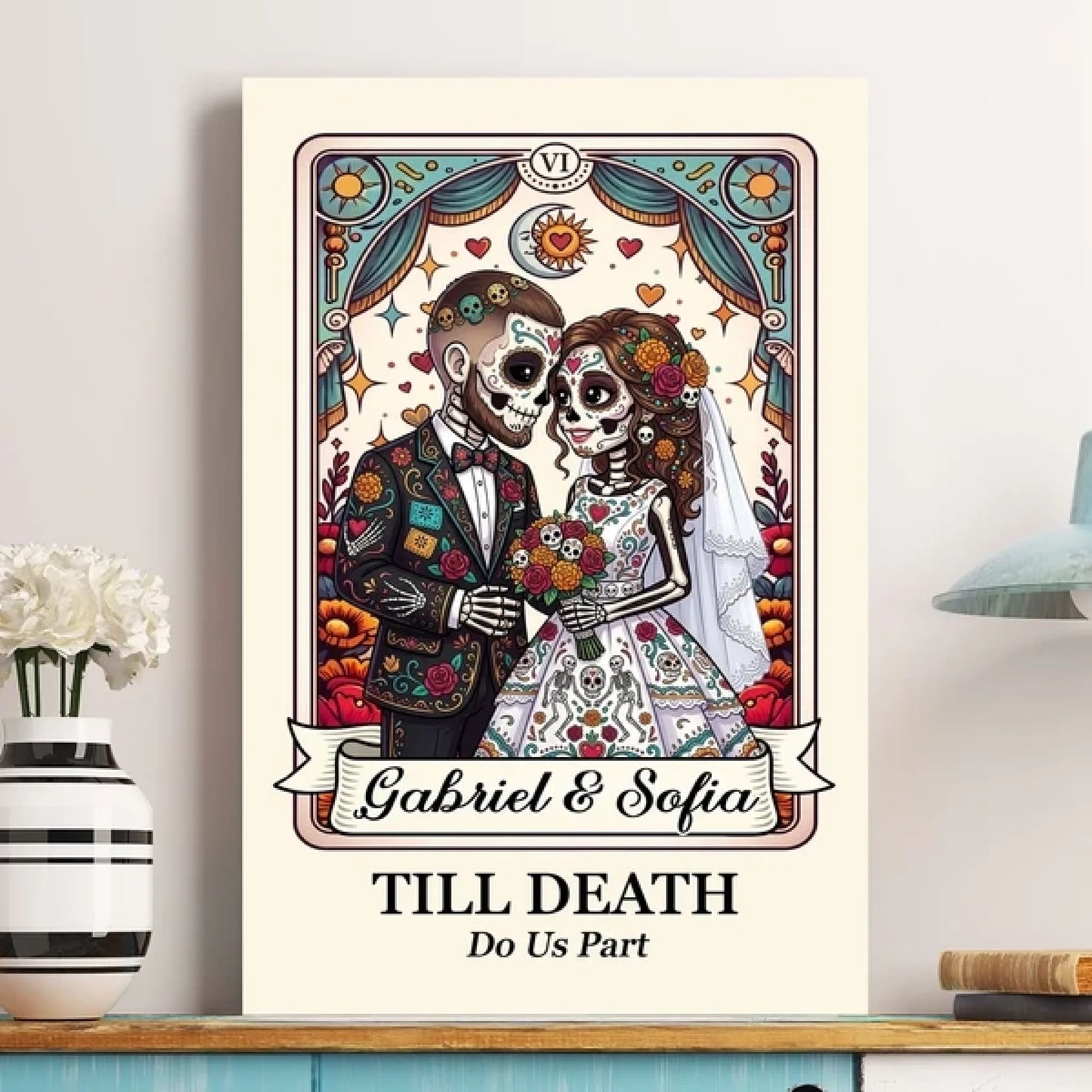 Custom_Couple_Portrait_Day_Of_The_Dead_Till_Death_Do_Us_Part_Personalized_Poster_2