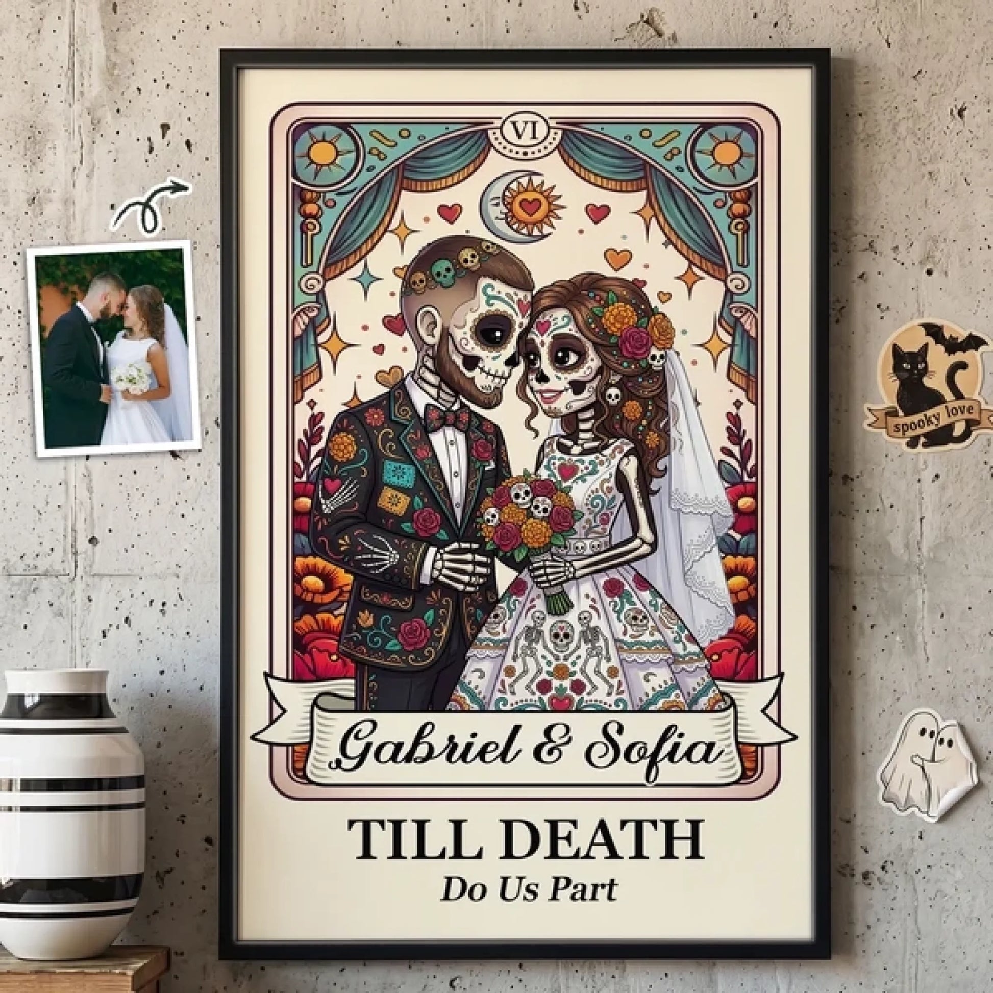 Custom_Couple_Portrait_Day_Of_The_Dead_Till_Death_Do_Us_Part_Personalized_Poster_1