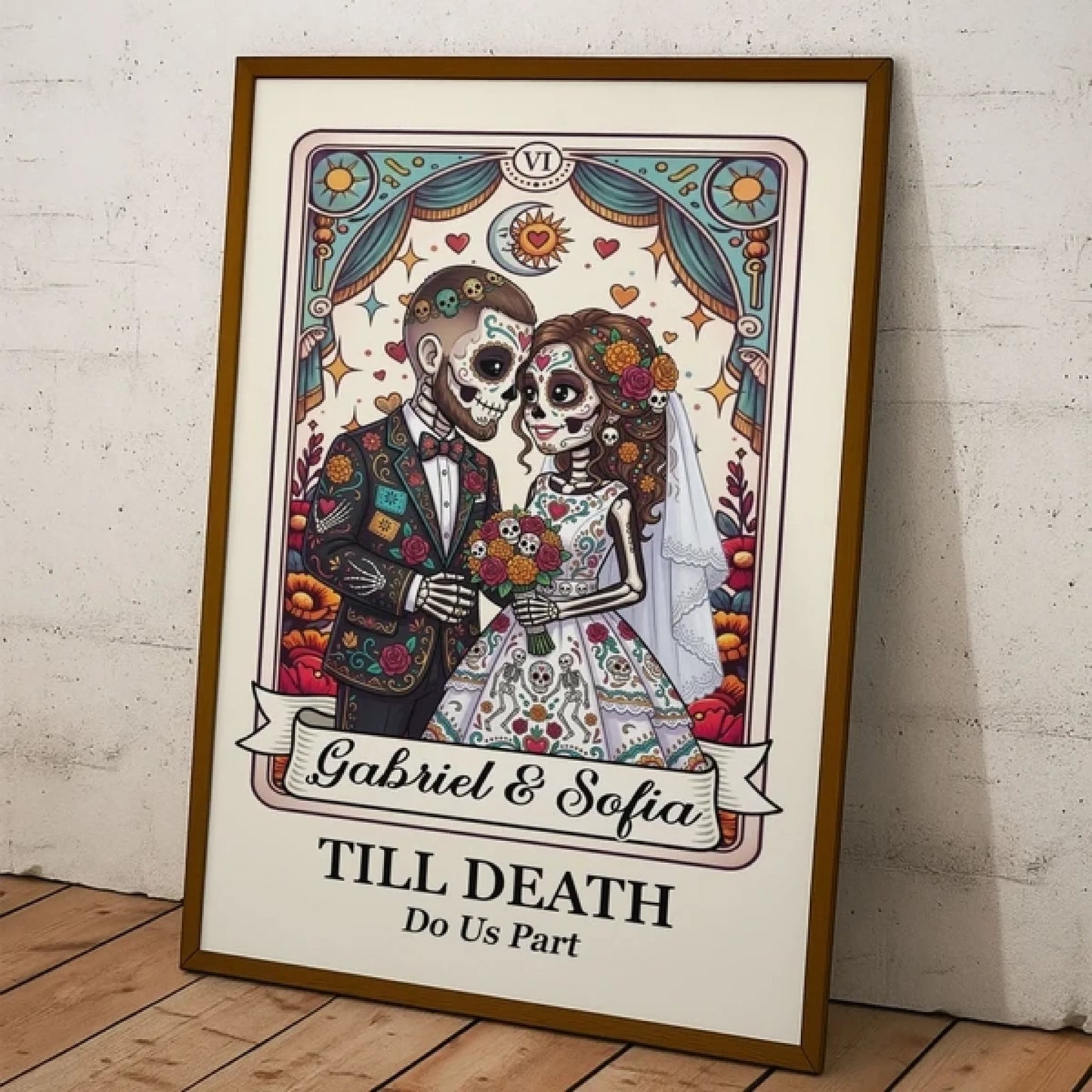 Custom_Couple_Portrait_Day_Of_The_Dead_Till_Death_Do_Us_Part_Personalized_Poster_3