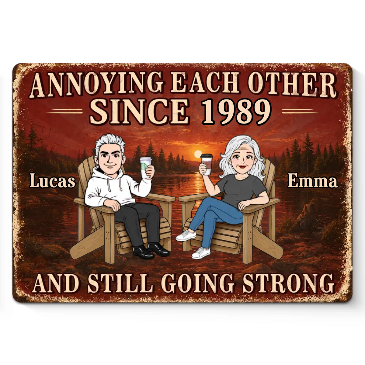 Custom Home Decor Metal Sign - Personalized Anniversary Wedding Gifts For Husband And Wife, Him And Her - Crazy Together Since Forever