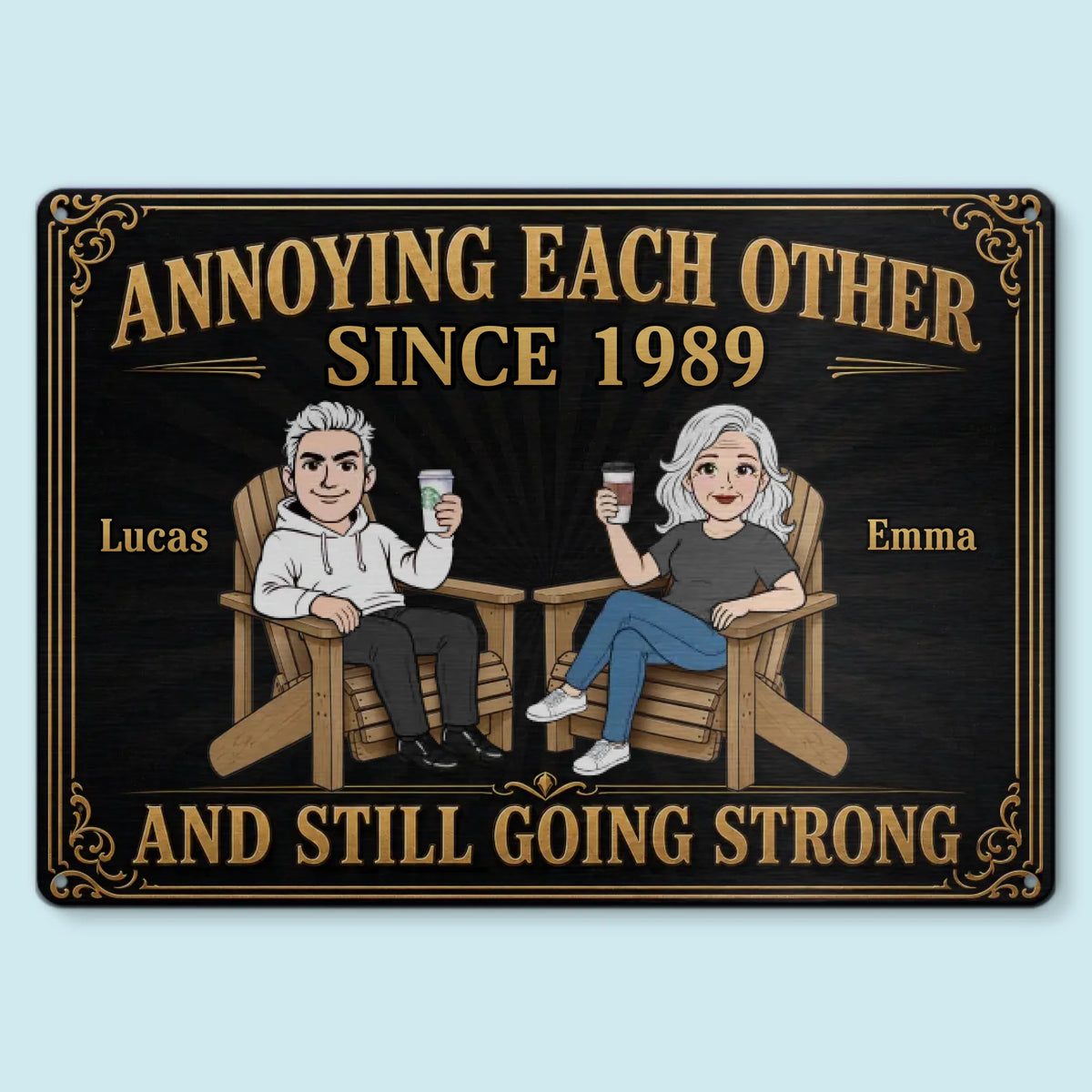 Personalized Home Decor Metal Sign - Gifts For Husband And Wife, Him And Her - Love Is The Greatest Adventure