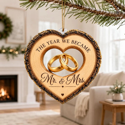 The Year We Became - Personalized First Christmas As Mr & Mrs Acrylic Ornament