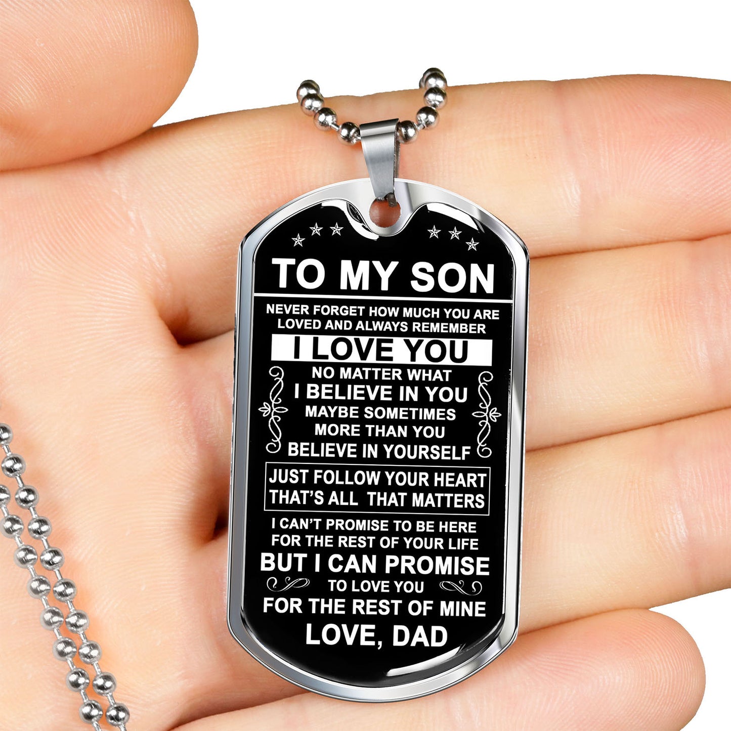 To My Son Gift From Dad - I Believe In You - Dog Tag Necklace