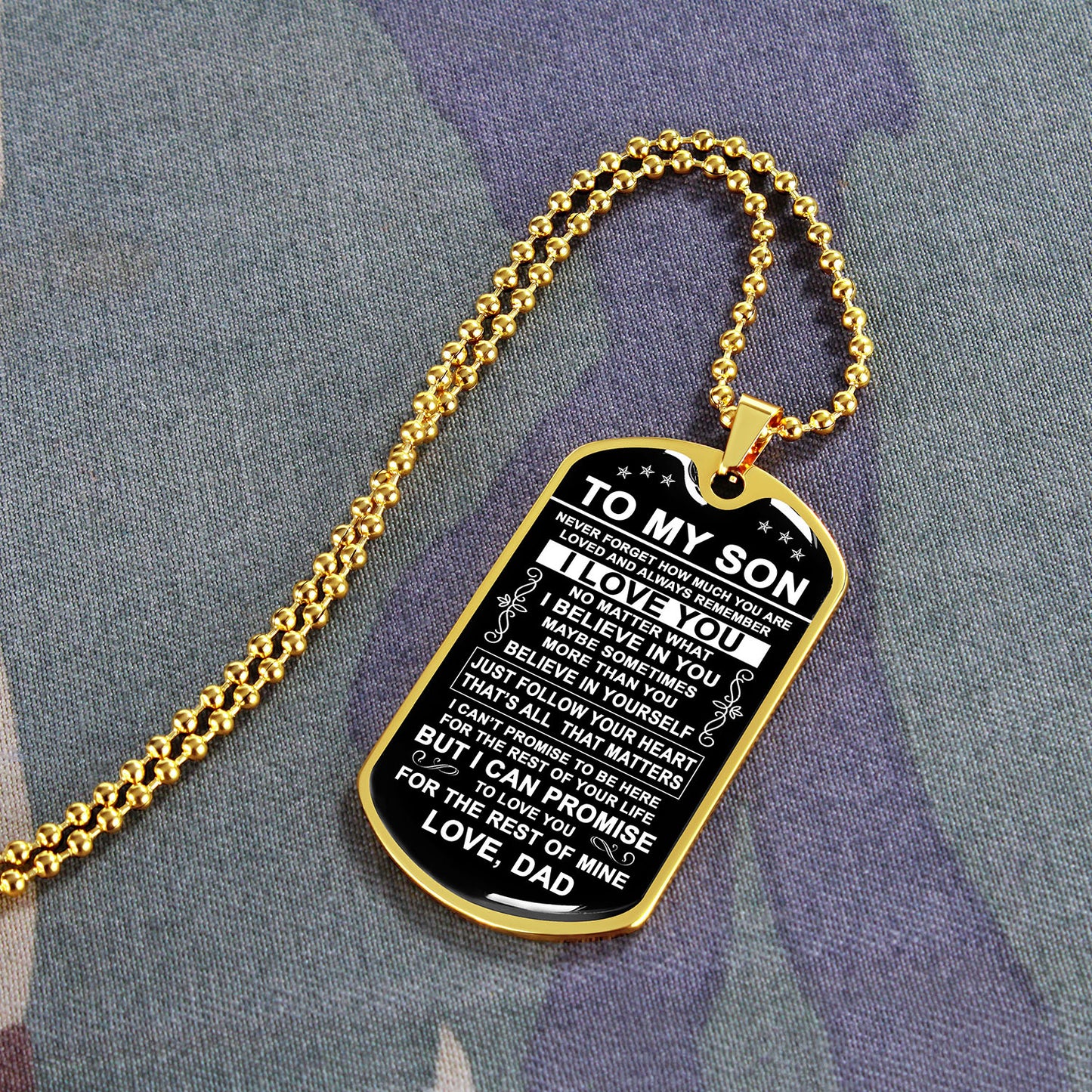 To My Son Gift From Dad - I Believe In You - Dog Tag Necklace