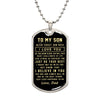 To My Son From Dad - Never Forget How Much - Dog Tag Necklace