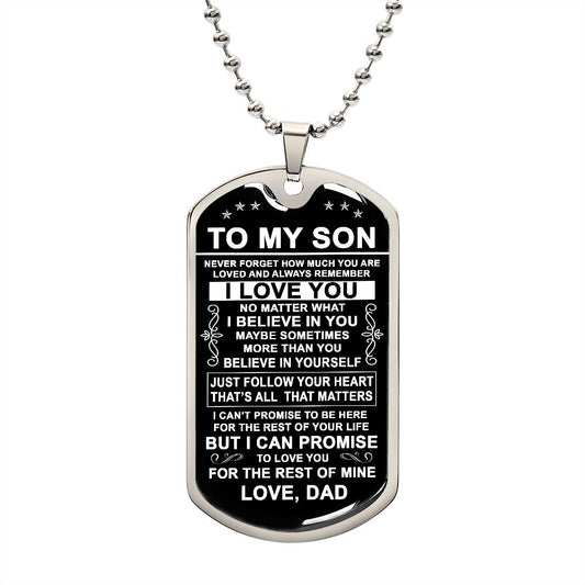 To My Son Gift From Dad - I Believe In You - Dog Tag Necklace