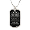 To My Man - Word Smile And Laugh - Dog Tag Necklace