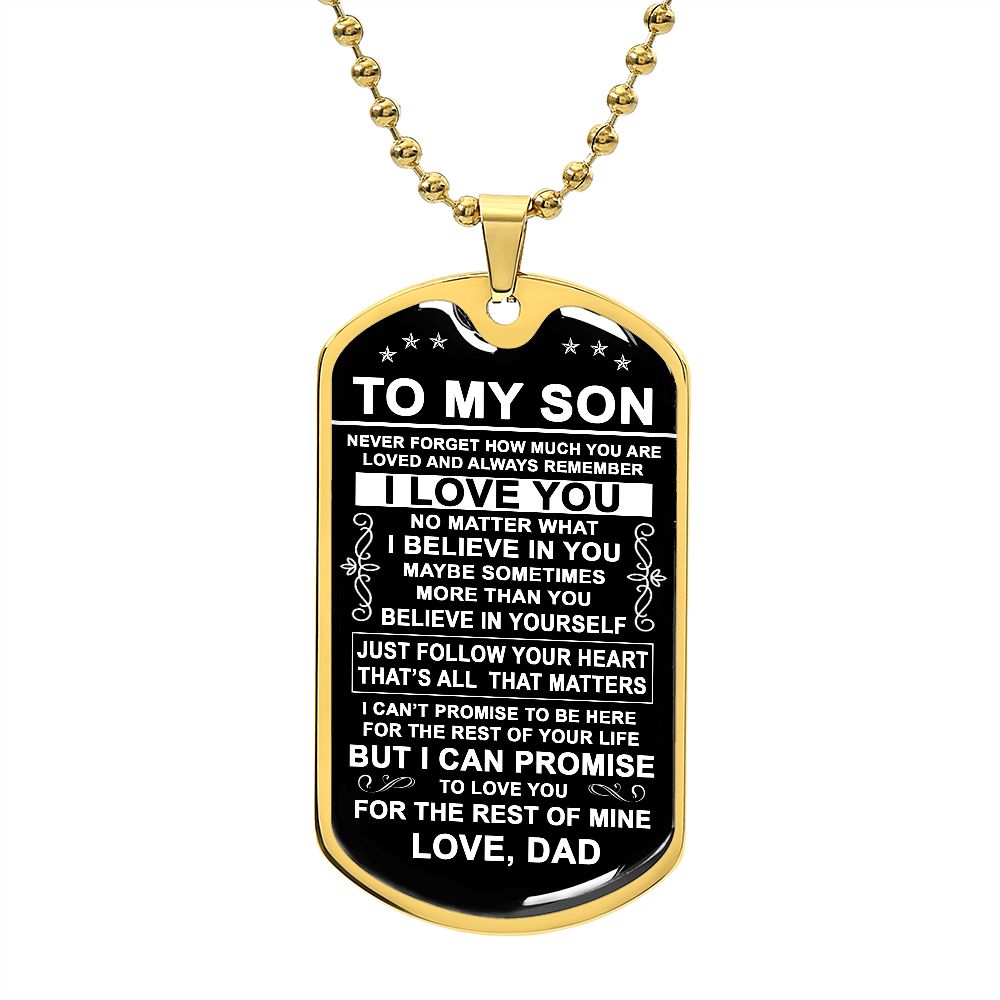To My Son Gift From Dad - I Believe In You - Dog Tag Necklace