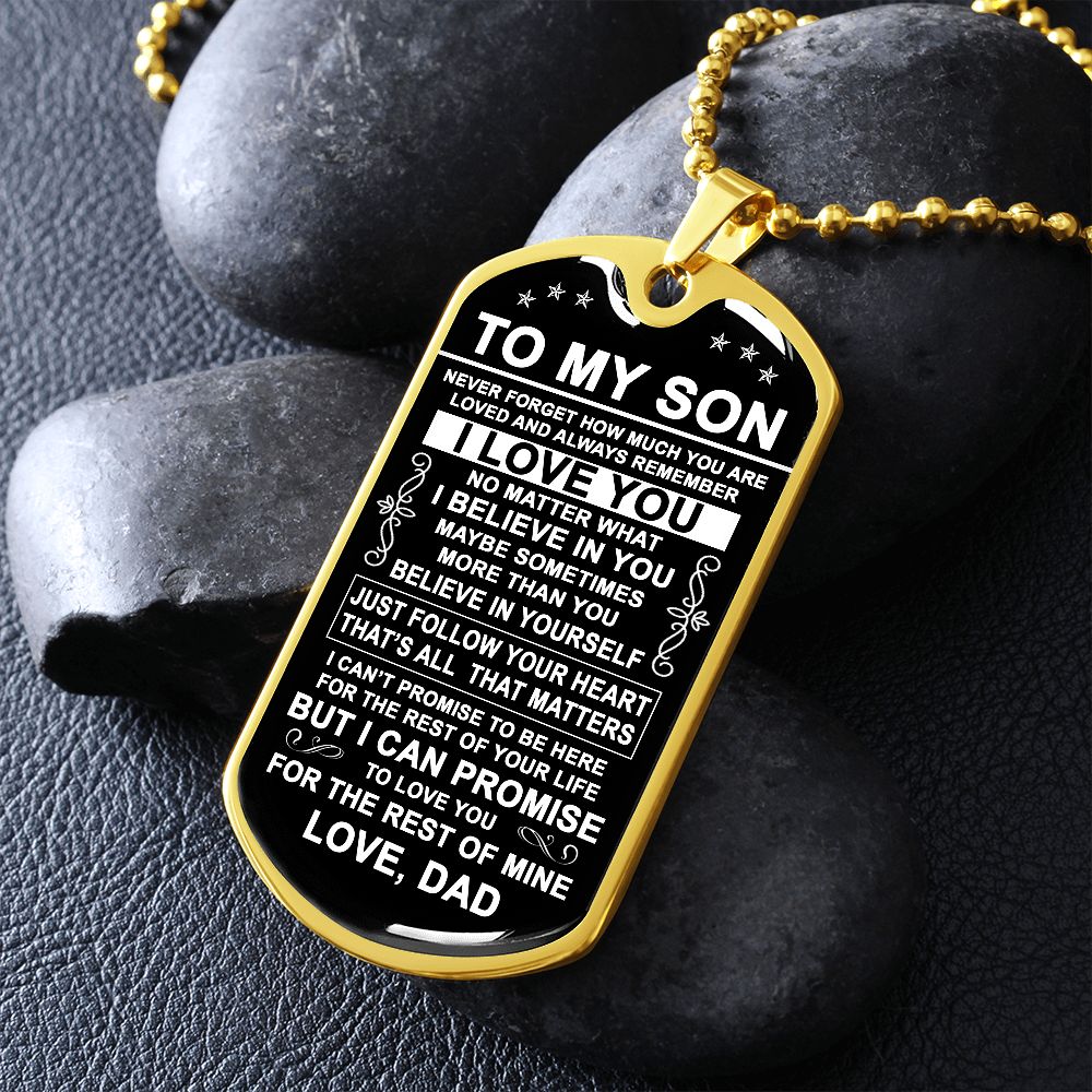 To My Son Gift From Dad - I Believe In You - Dog Tag Necklace