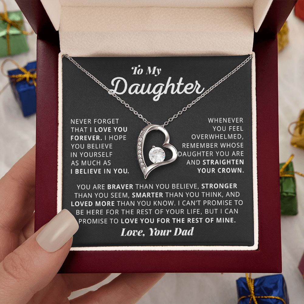 Daughter Believe In Yourself - Forever Love Necklace - Gift For Daughter From Dad