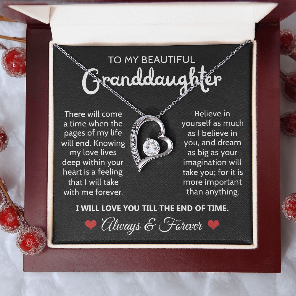 To My Granddaughter - Believe In Yourself - Forever Love Necklace