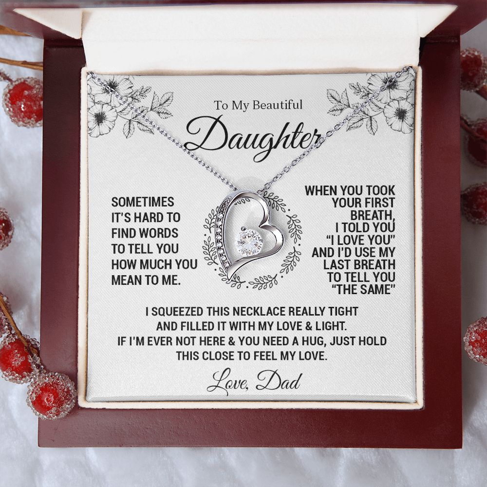 To My Daughter - When you took your first breath - Love Knot Necklace