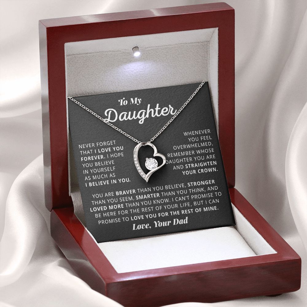 Daughter Believe In Yourself - Forever Love Necklace - Gift For Daughter From Dad