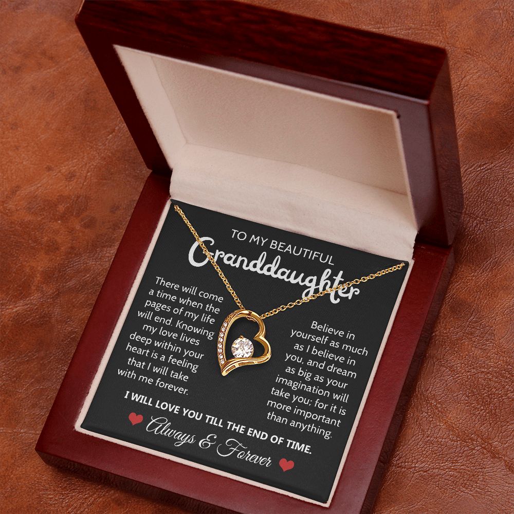 To My Granddaughter - Believe In Yourself - Forever Love Necklace