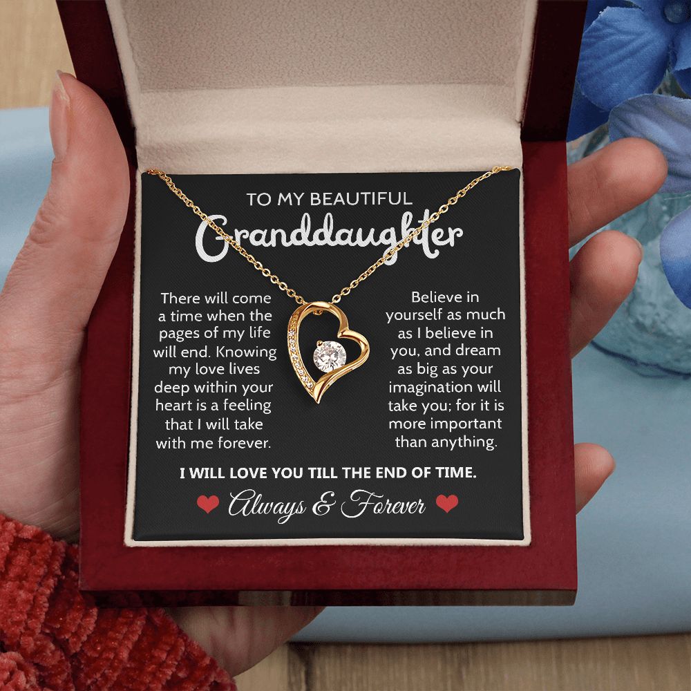 To My Granddaughter - Believe In Yourself - Forever Love Necklace