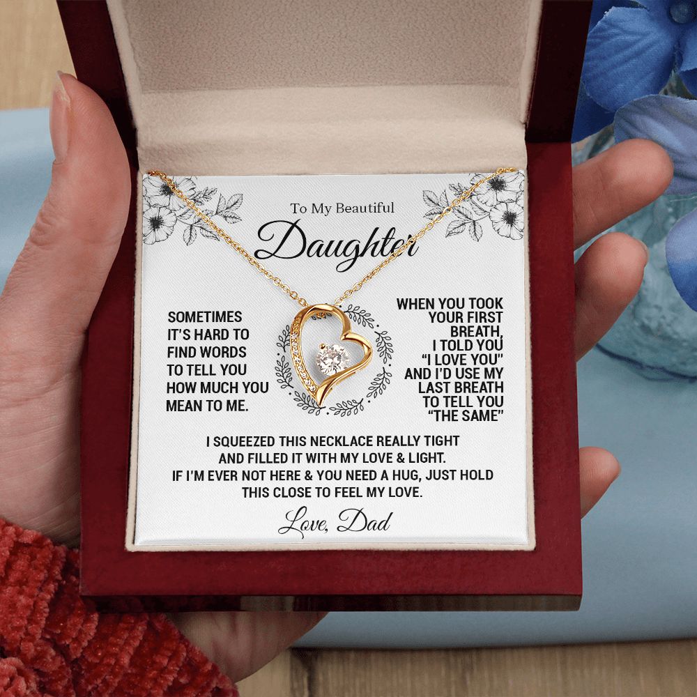 To My Daughter - When you took your first breath - Love Knot Necklace
