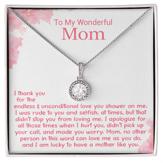 To My Wonderful Mom - Thank You For - Eternal Hope Necklace