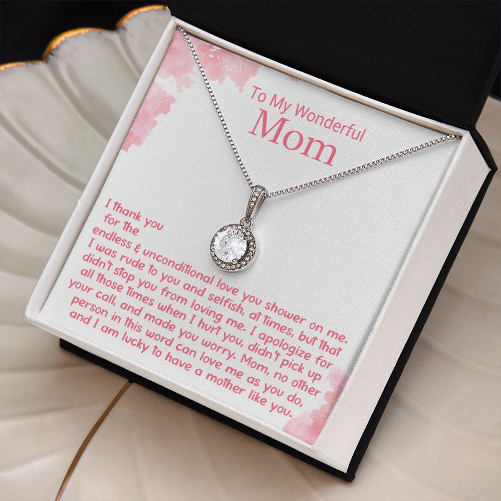 To My Wonderful Mom - Thank You For - Eternal Hope Necklace