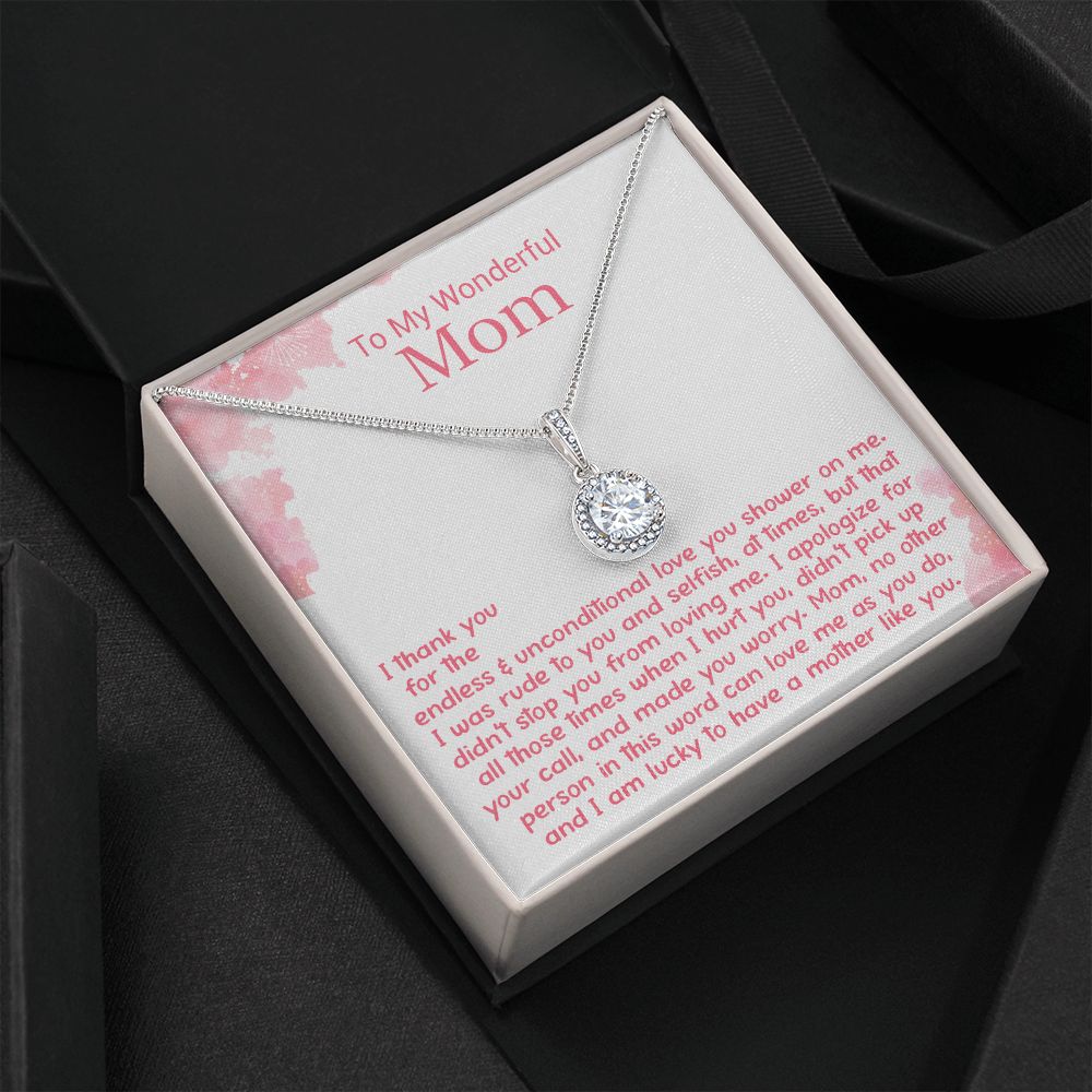 To My Wonderful Mom - Thank You For - Eternal Hope Necklace