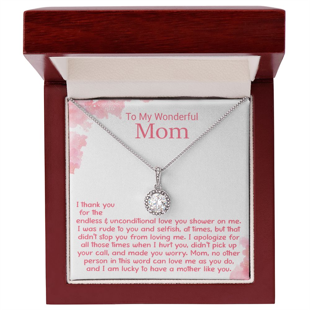 To My Wonderful Mom - Thank You For - Eternal Hope Necklace