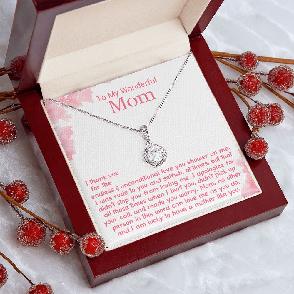 To My Wonderful Mom - Thank You For - Eternal Hope Necklace