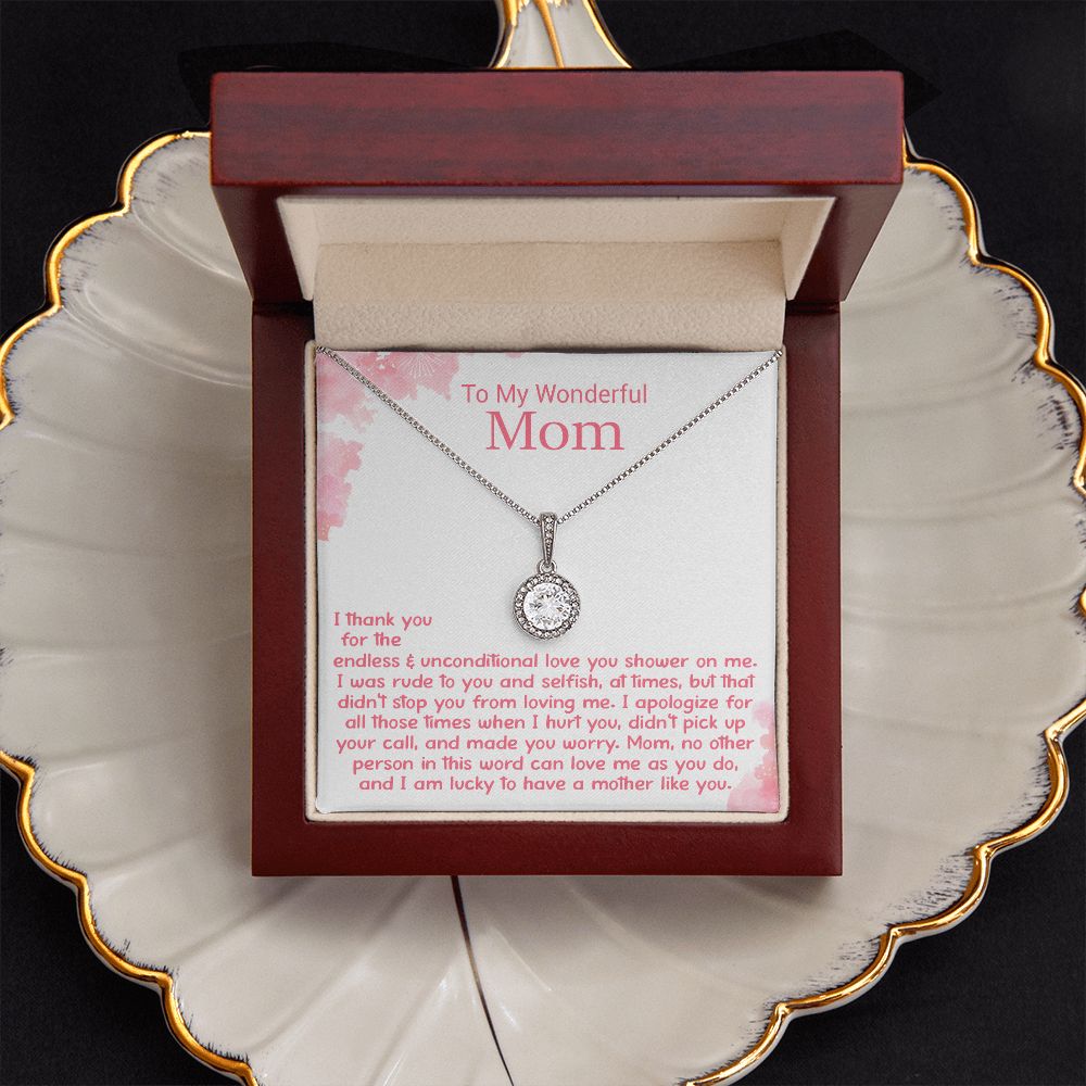 To My Wonderful Mom - Thank You For - Eternal Hope Necklace