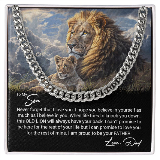 To My Son Gift From Dad - Never Forget That I Love You - Cuban Link Chain