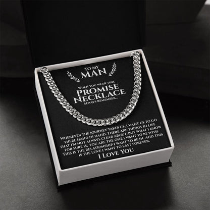 To My Man - The Journey - Cuban Link Chain Necklace - Gift for Man