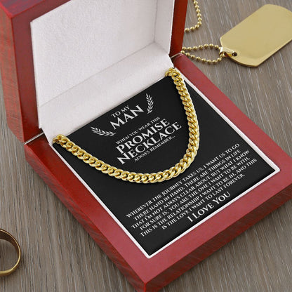 To My Man - The Journey - Cuban Link Chain Necklace - Gift for Man