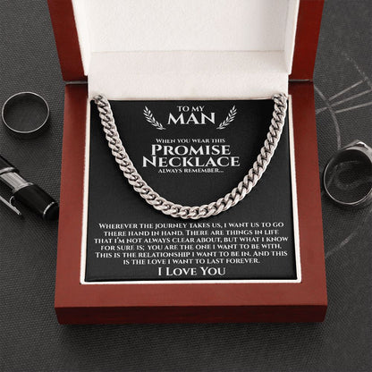 To My Man - The Journey - Cuban Link Chain Necklace - Gift for Man