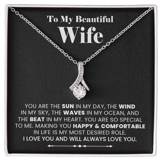 To My Wife The Sun The Wind Necklace - Perfect Gift for Wife - Sentimental Thoughtful Gift - Christmas Valentine's Day Jewelry