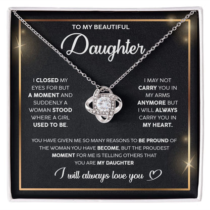 To My Daughter - Always Love You - Gift For Daughter - Love Knot Necklace