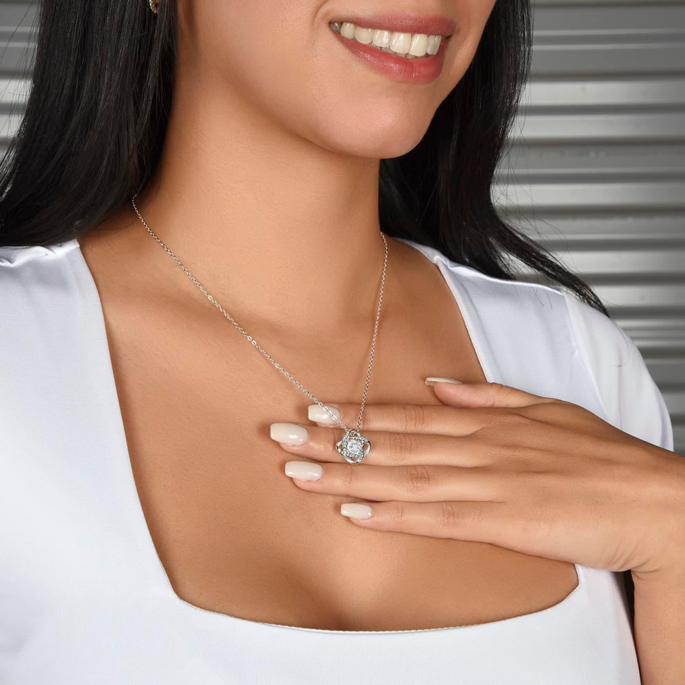 To My Daughter - I Hope You - Love Knot Necklace