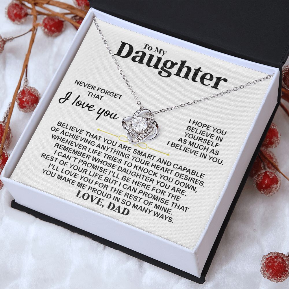 To My Daughter - I Hope You - Love Knot Necklace