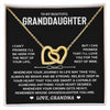 Granddaughter Gift From Grandma - Interlocking Hearts Necklace with Message Card