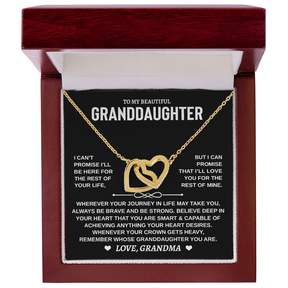 Granddaughter Gift From Grandma - Interlocking Hearts Necklace with Message Card
